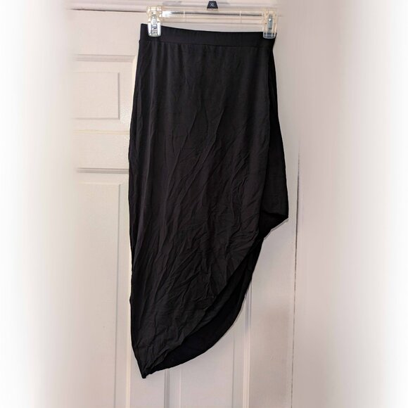 bnwt ASOS asymmetrical draped black skirt 6 M - Picture 2 of 4